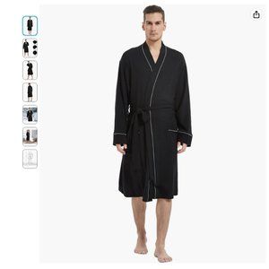 Homlikehom Men's Cotton Robe Lightweight Kimono Waffle Knit Bathr…